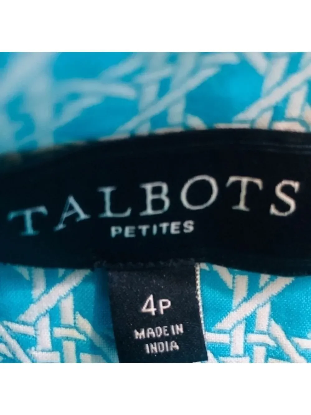 NWOT Talbots a-line knee skirt 100% cotton blue and white 4P